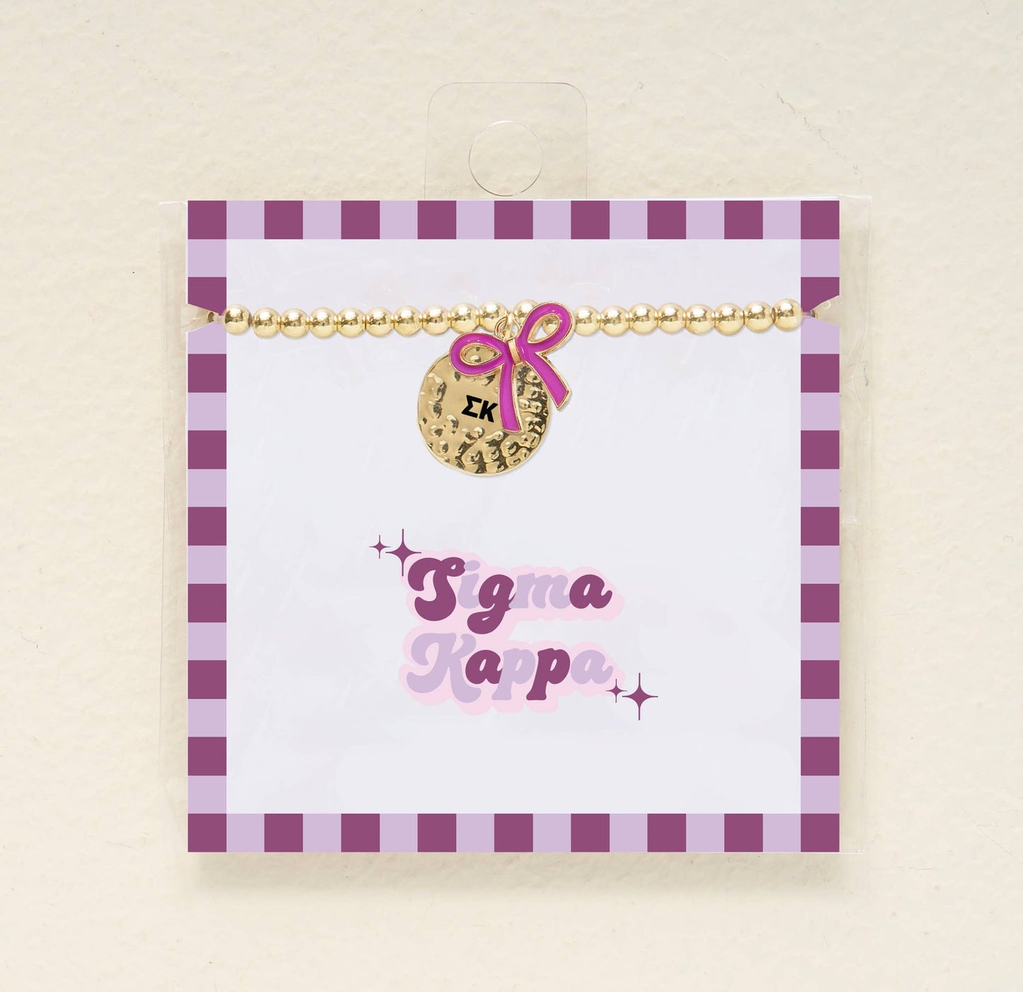 Sorority Bow Charm Bracelet