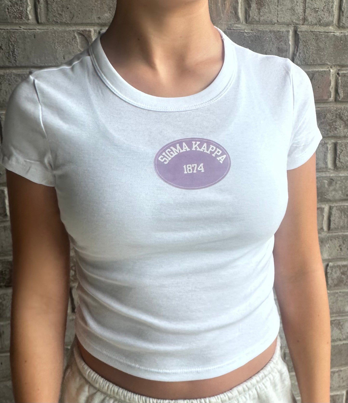 Sigma Kappa Oval Design Baby Tee