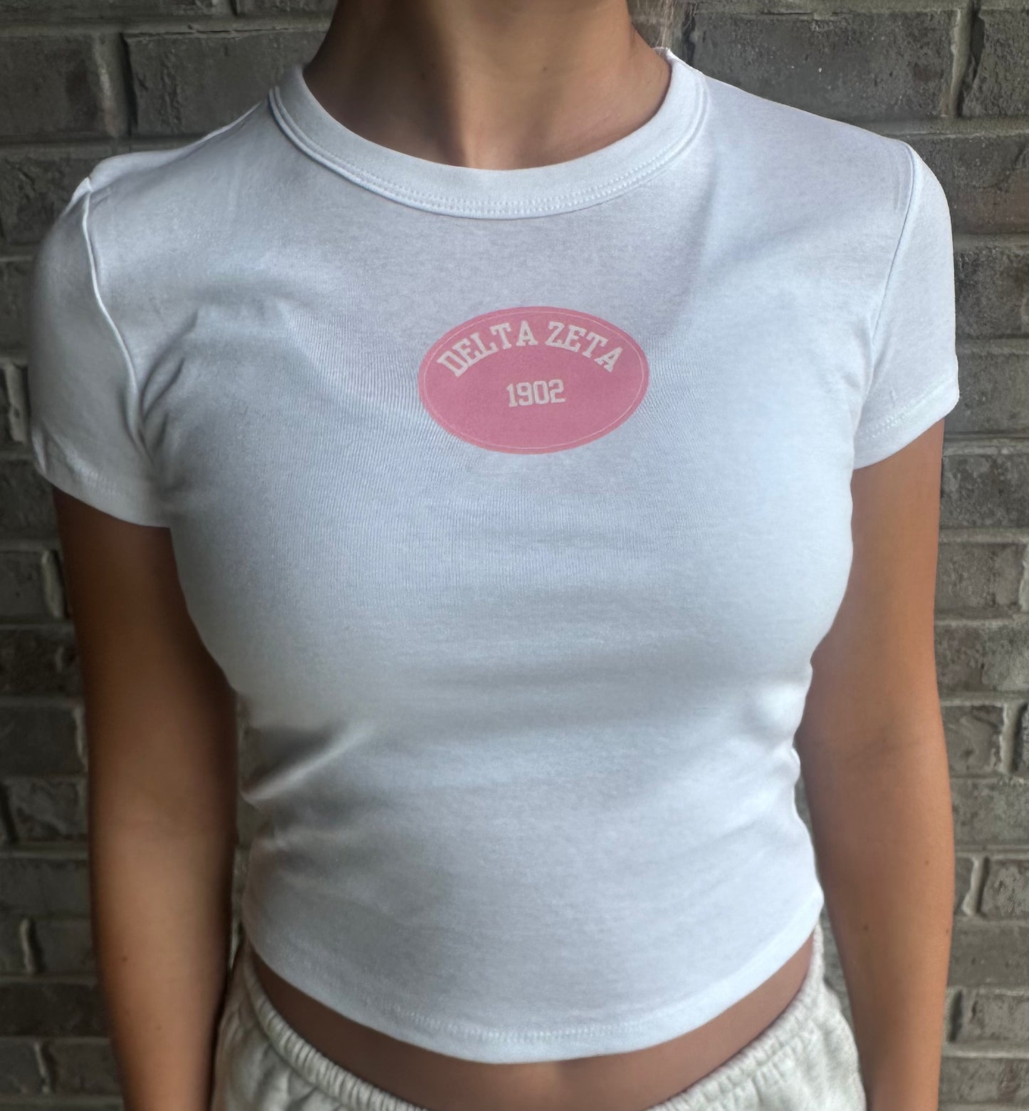 Delta Zeta White Baby Tee