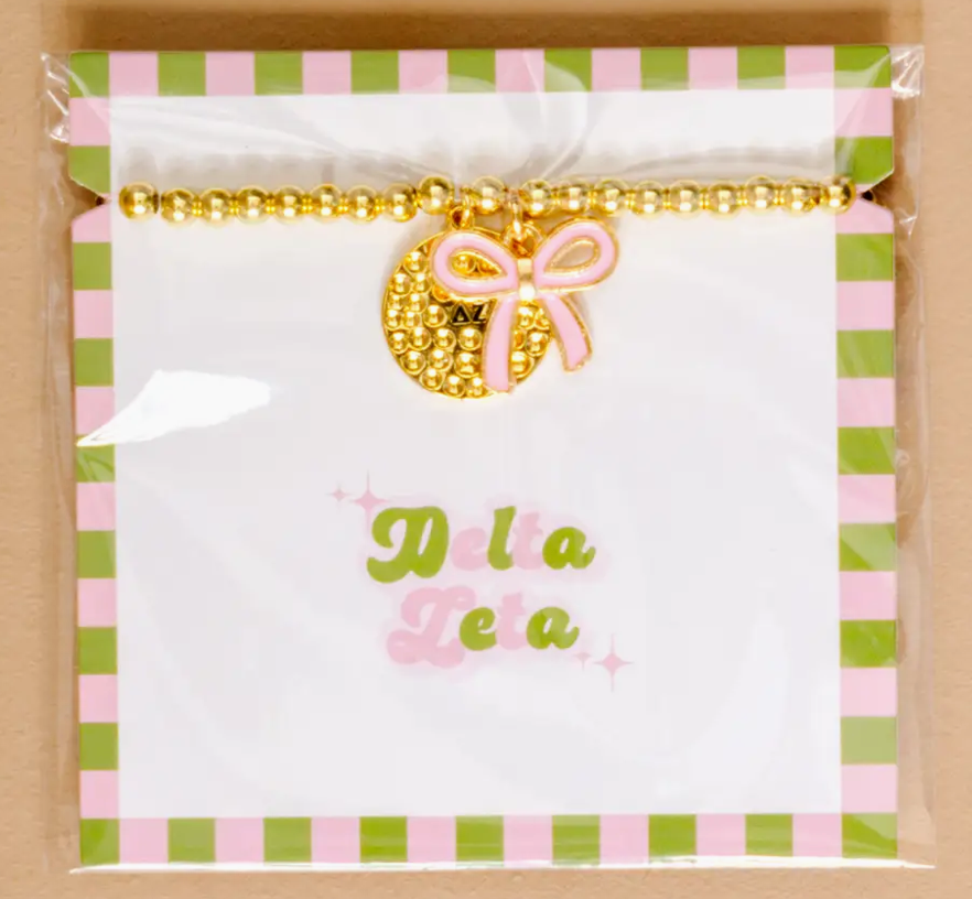 Sorority Bow Charm Bracelet