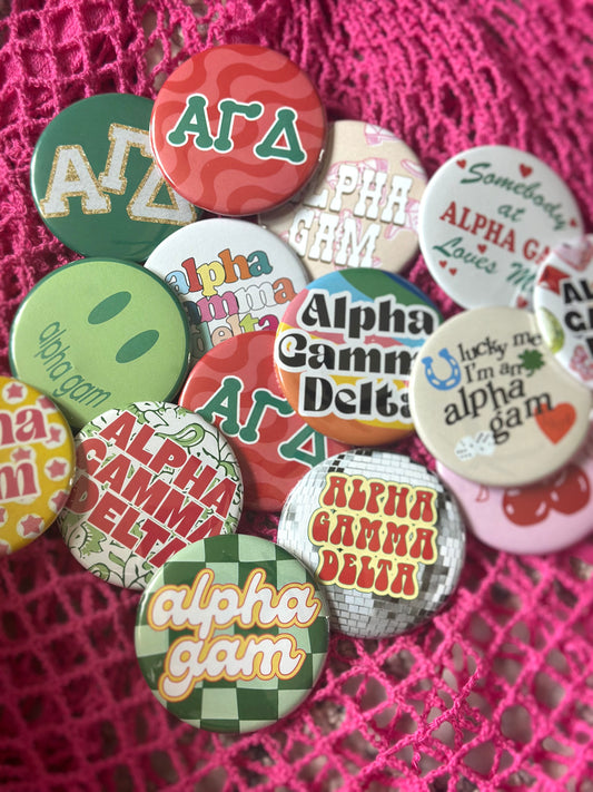 Alpha Gamma Delta Gameday Buttons