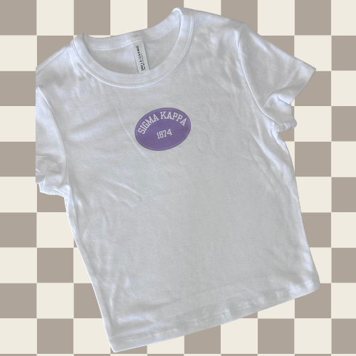 Sigma Kappa Oval Design Baby Tee