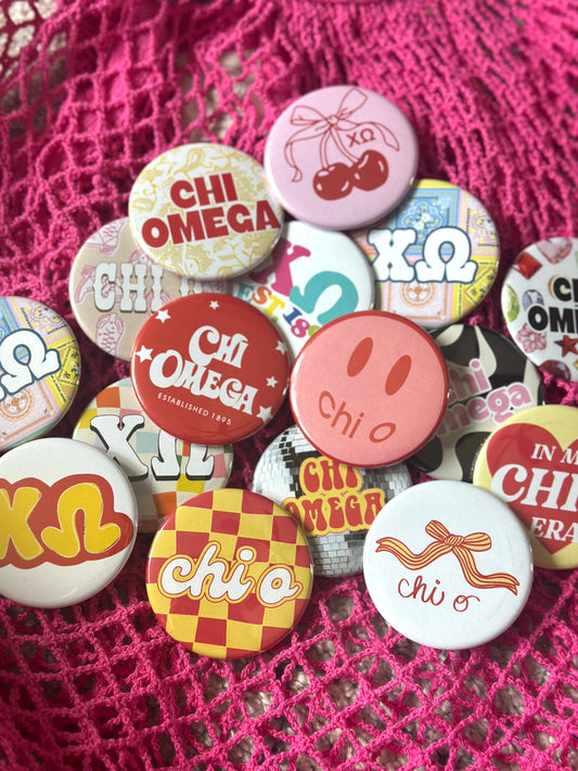 Chi Omega Gameday Buttons