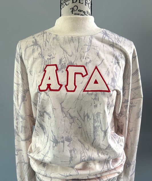 Vintage Letter Camo Mock Neck |  Oversized Fit (Copy)