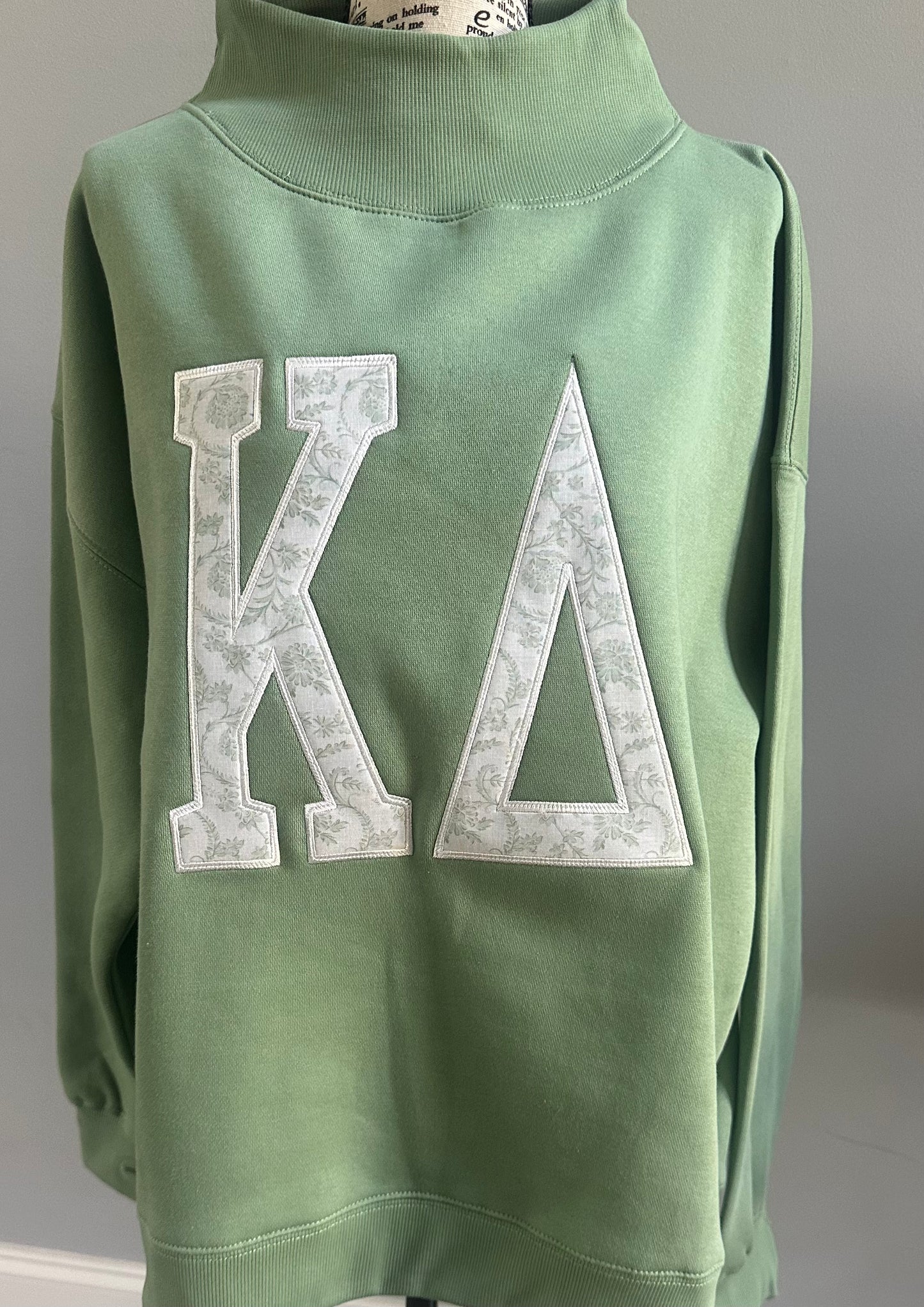 KD Mega Letter Mock Neck- Sage