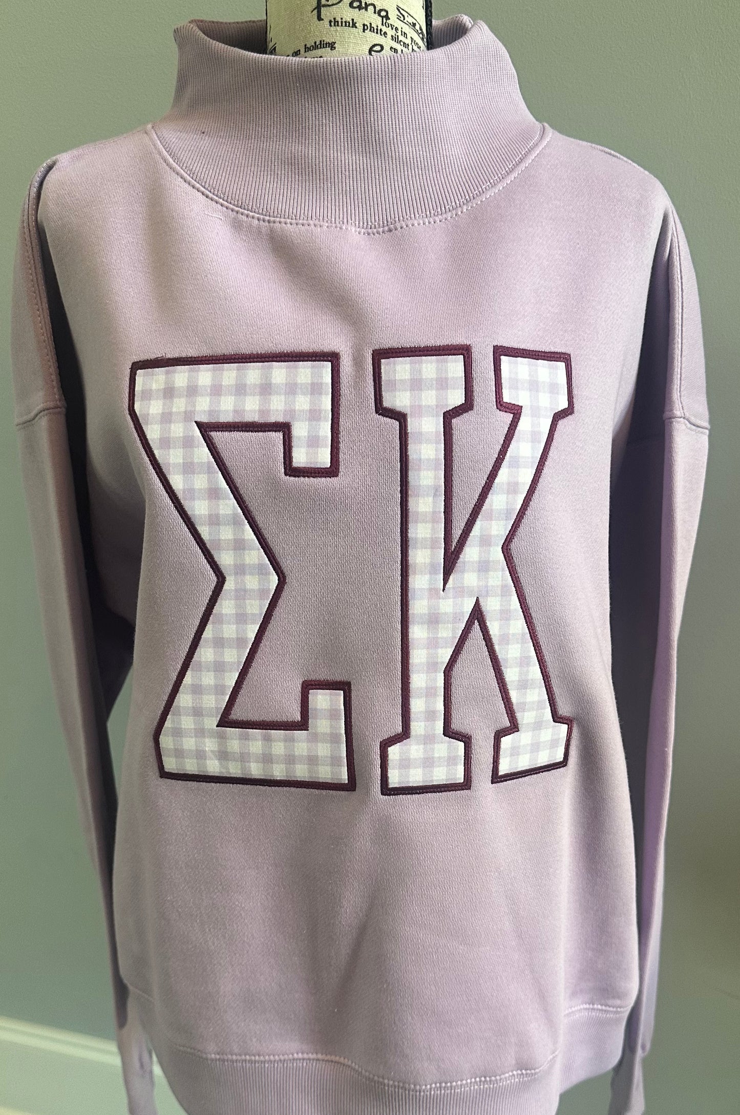 SK Mega Letter Mock Neck- Lavender