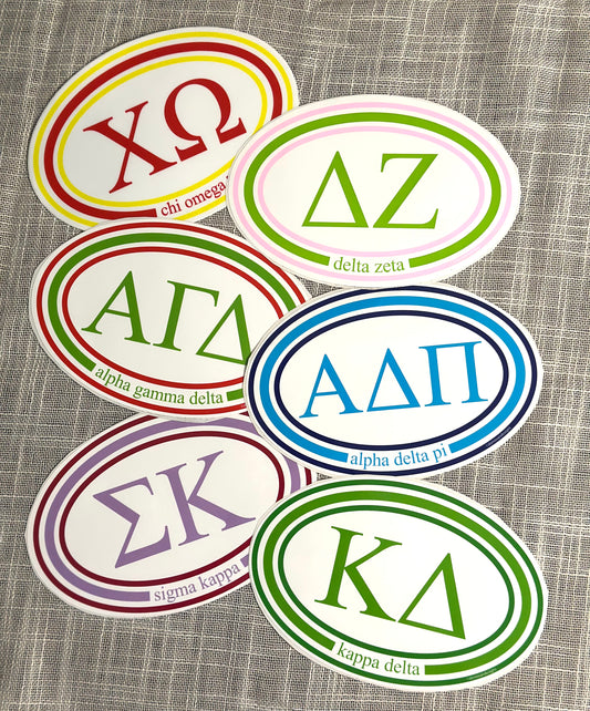 SORORITY GREEK Car Decal