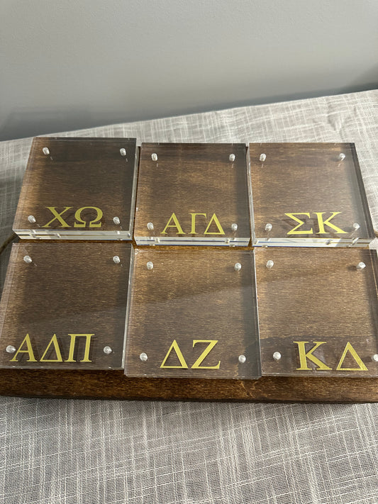 Sorority Greek Letter Acrylic Magnetic Frames