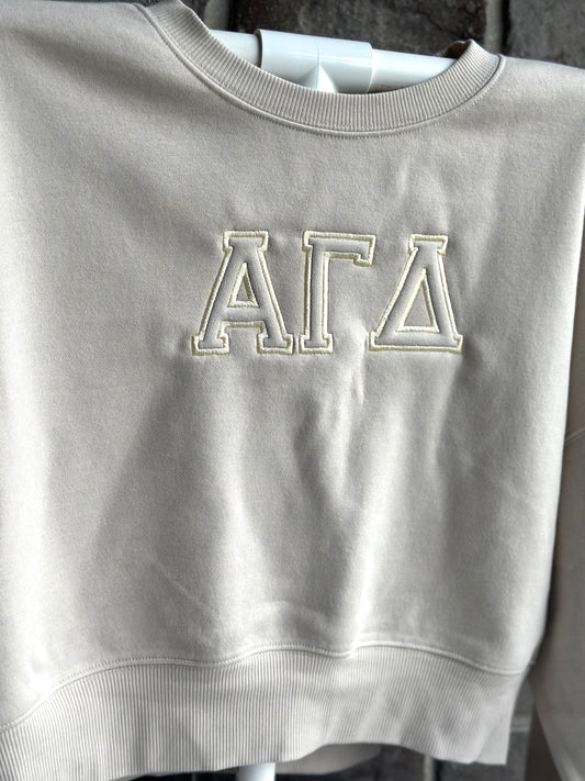 Embroidery Crop Crewneck