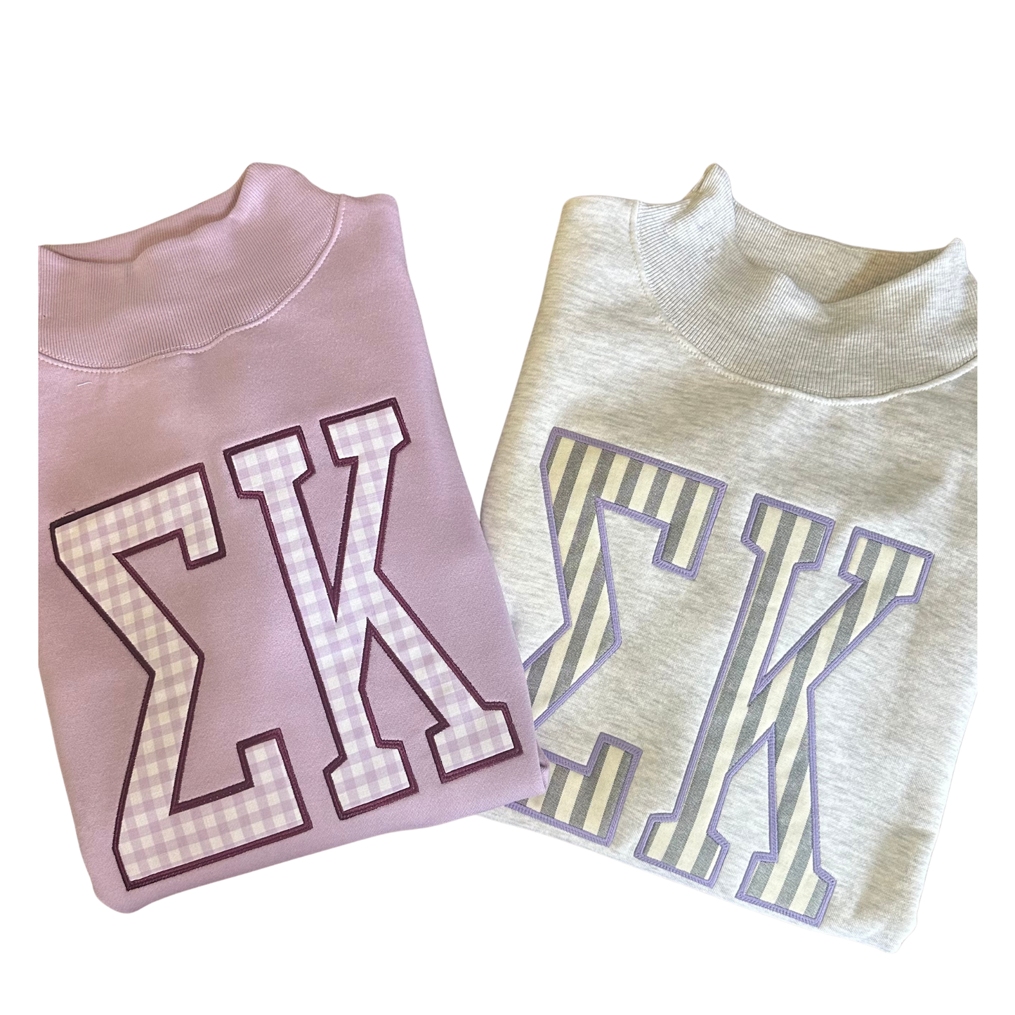 SK Mega Letter Mock Neck- Lavender