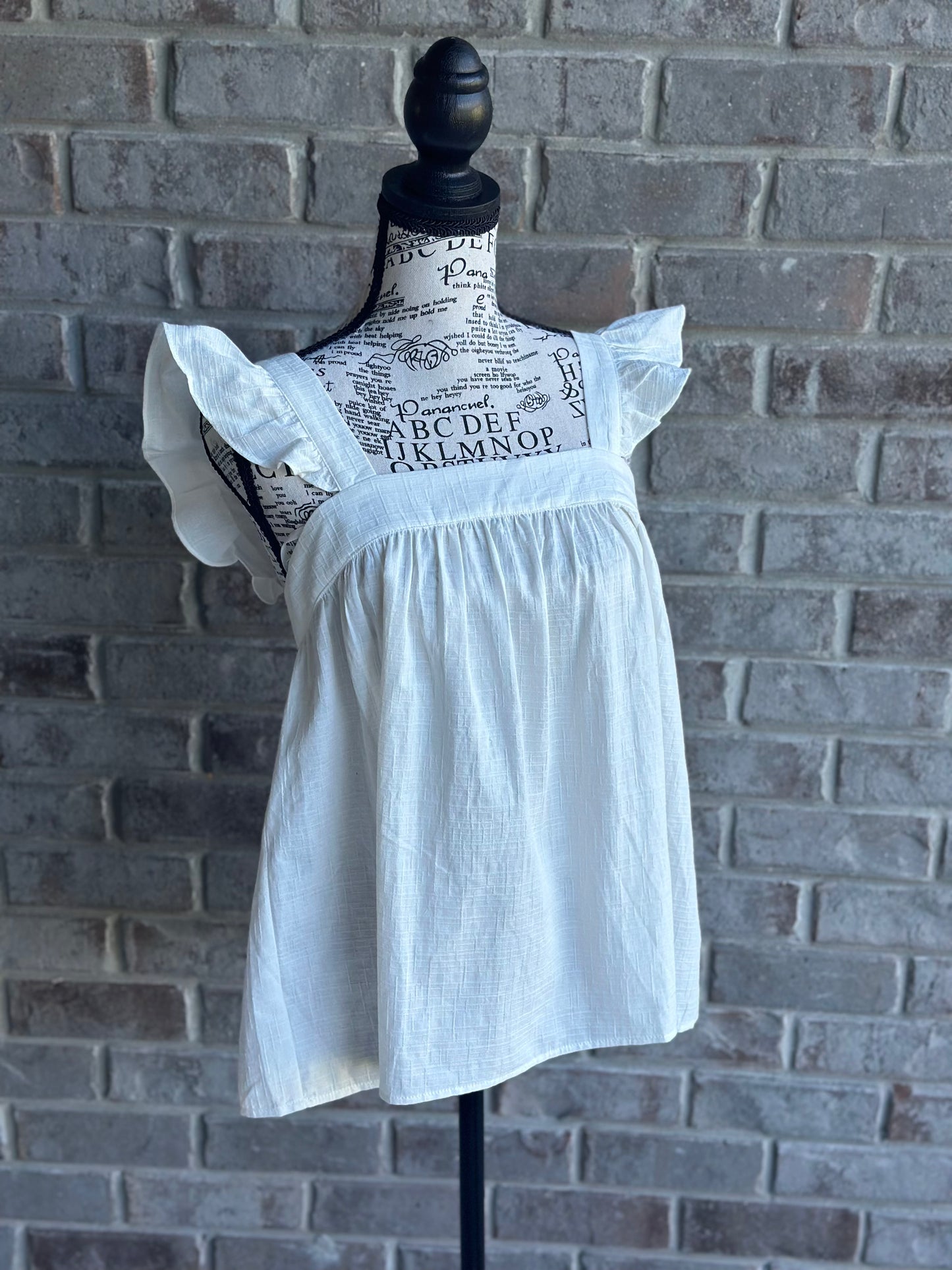 Flutter Sleeve Babydoll Top W/ Tie Back Detail