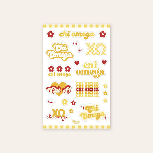 Chi O Sorority Sticker Sheet